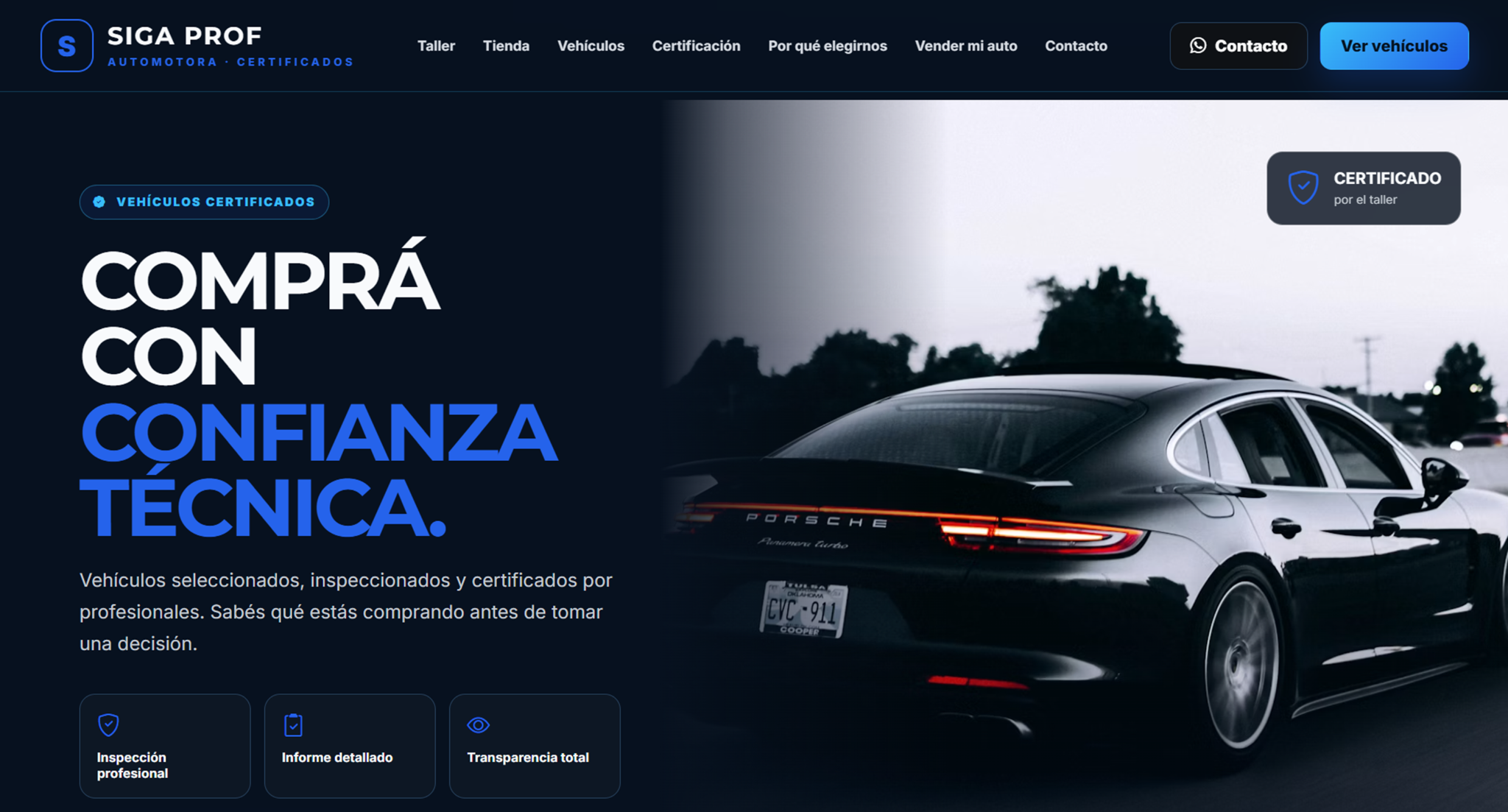 Automotora de vehículos certificados SIGA PROF