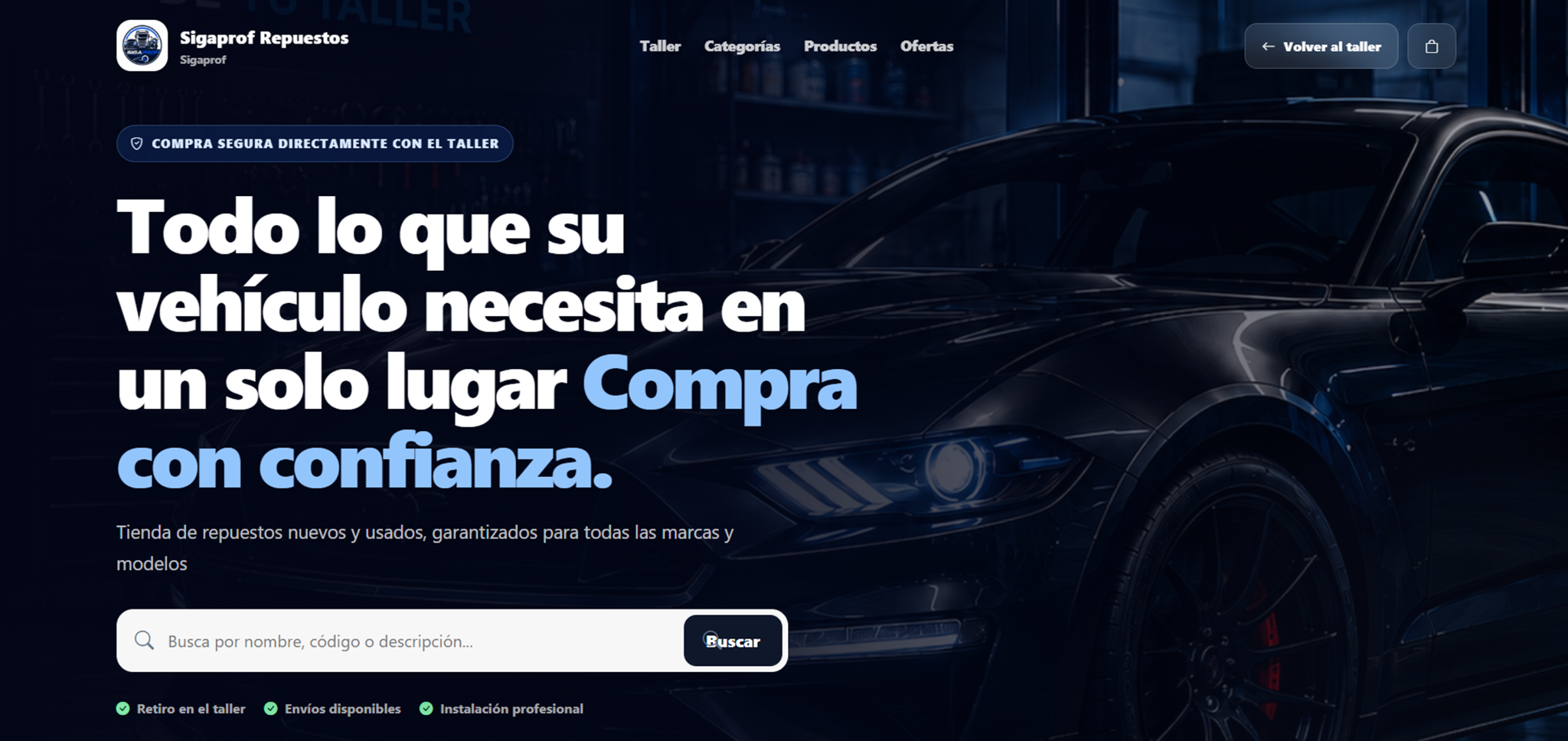 Tienda de repuestos real de SIGA PROF