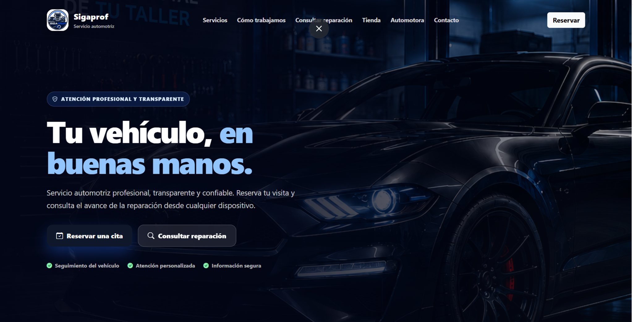 Sitio web real del taller conectado con SIGA PROF